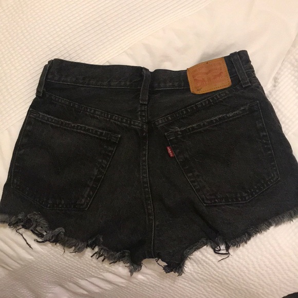 Levi's Pants - Levi 501 short shorts in Black denim